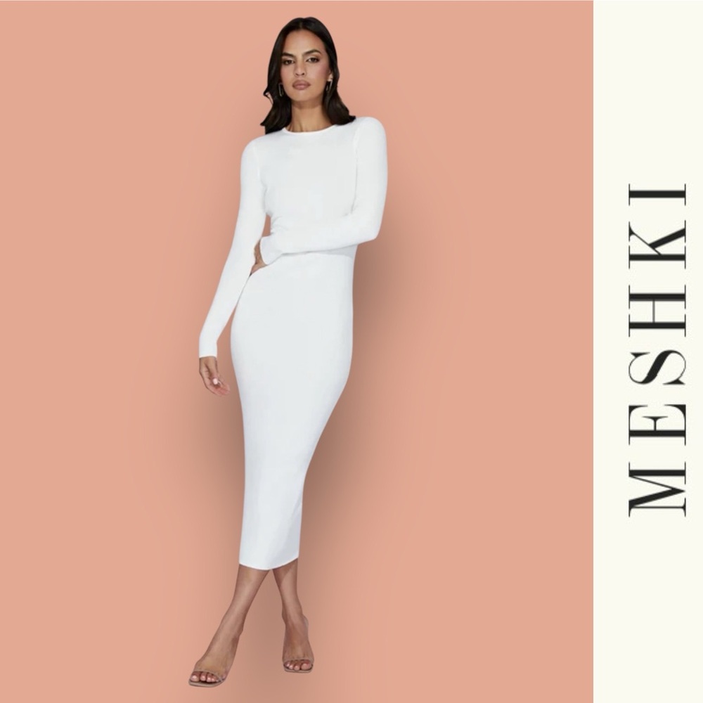 NWT Meshki Rowen Long Sleeve Midi Dress, Size XL, MSRP $109